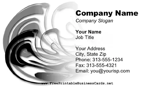Abstract Gray Swirl business card