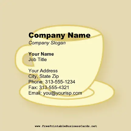 Coffee Mug Square business card
