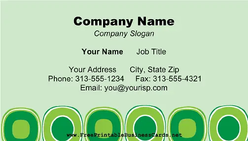 Green Dot Bottom Border business card
