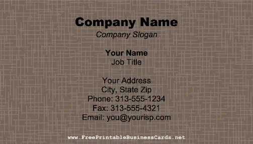 Basketweave business card