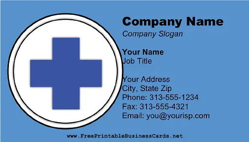 Blue Cross on Blue business card