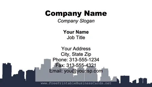 Boston Skyline business card