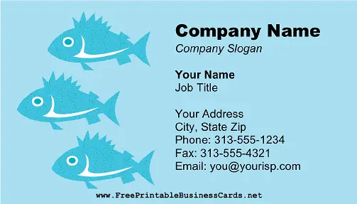 Blue Fish business card
