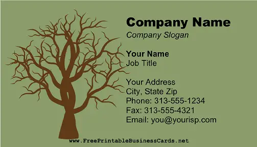 Bare Tree Brown business card