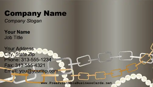Chains and Pearls business card