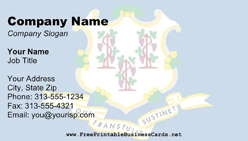 Connecticut Flag business card