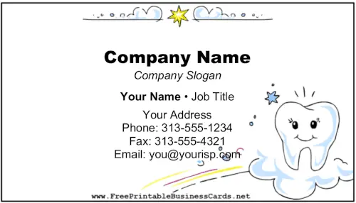 Cute Cartoon Tooth business card