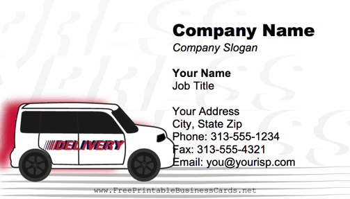 Delivery Van business card