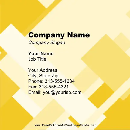 Yellow Blocks Square business card