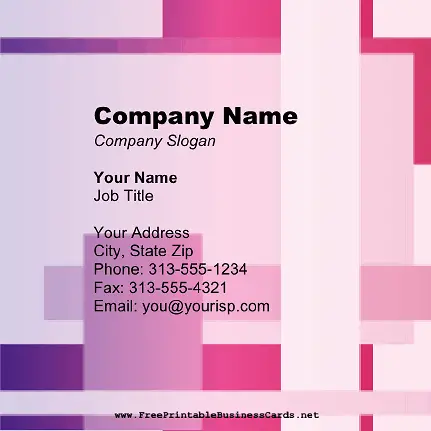Pink Blocks Square business card