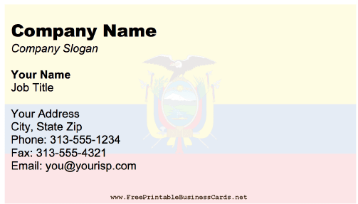 Ecuador business card