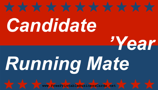 Election Sign With Running Mate business card