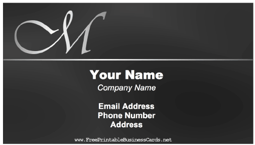 Elegant M Monogram business card