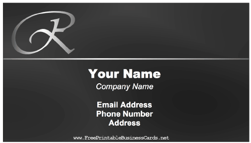 Elegant R Monogram business card