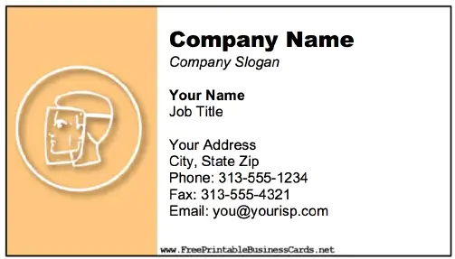 Face Shield Business Card business card
