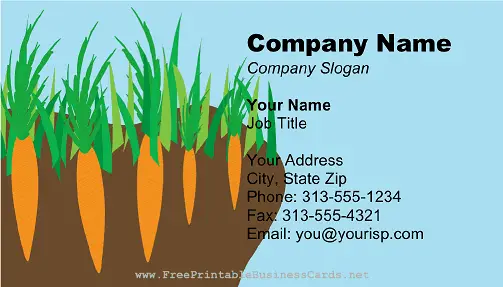 Carrots business card