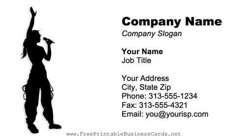 Singer business card