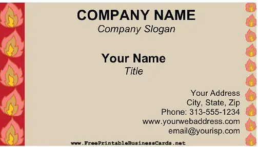 Fire business card