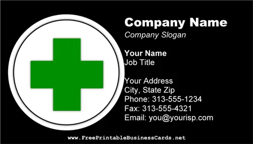 First Aid Cross 2 business card