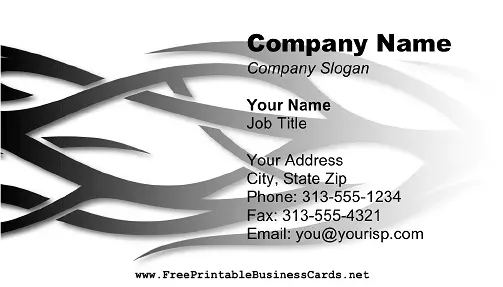 Black Flames business card