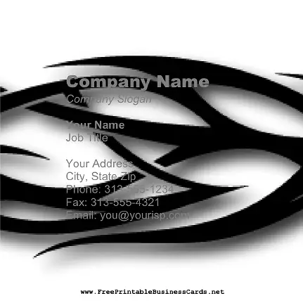 Black Flames Square business card