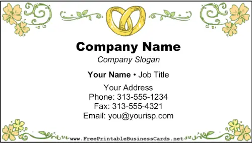 Flowers And Wedding Rings business card