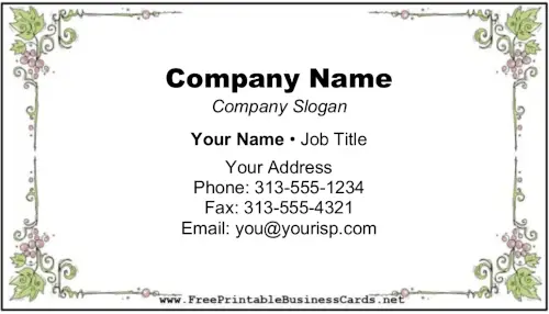 Grapevine business card