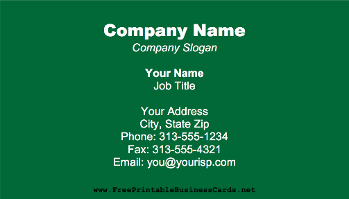 Dark Green business card