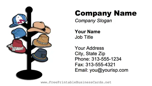 Hat Rack business card