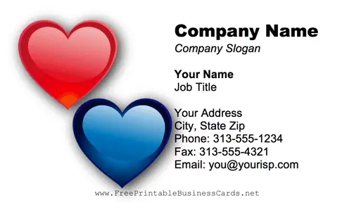 Hearts business card