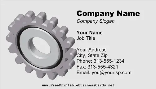 Gear business card