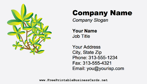 Landscaping Leaves business card