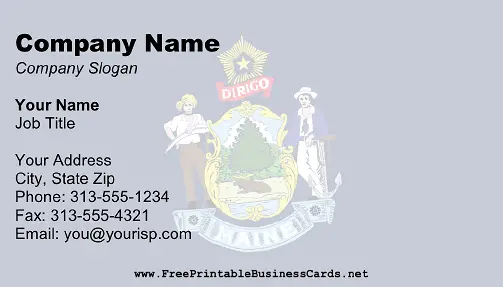 Flag of Maine business card