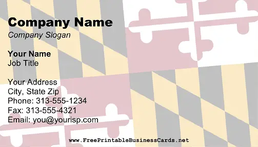 Flag of Maryland business card