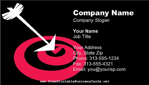 Heart Arrow Bullseye business card