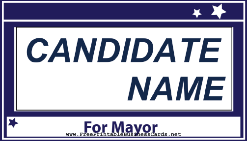Mayor Sign business card