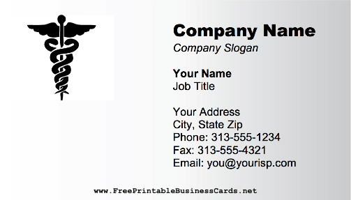 Medical Symbol business card