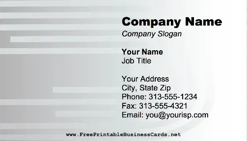 Metallic Rods business card