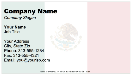 Mexico business card