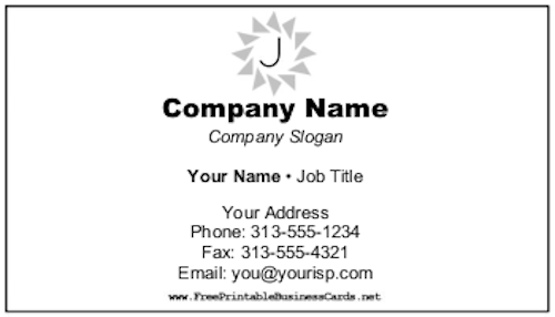 Minimalist Monogram J business card