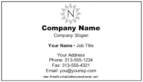 Minimalist Monogram N business card