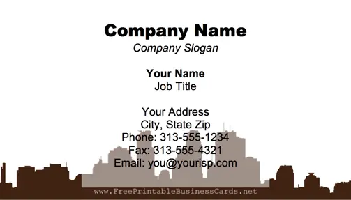 Minneapolis Skyline business card