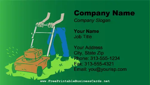 Mowing Green business card