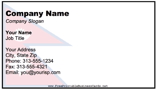 Nepal business card