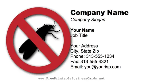 No Termites business card