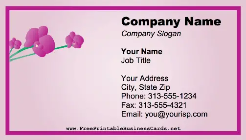 Orchids business card
