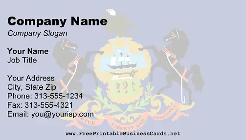 Flag of Pennsylvania business card