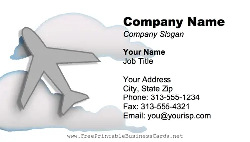 Plane Among Clouds business card
