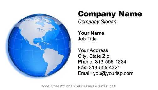 Planet business card