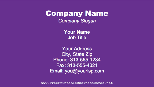 Dark Purple business card